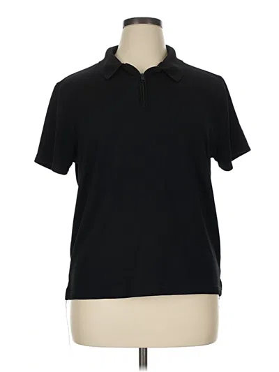 Pre-owned Alfani Short Sleeve Top Black Collared Neckline Tops