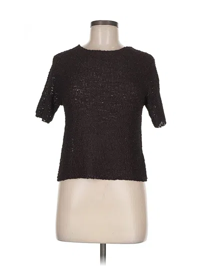 Pre-owned Alfani Short Sleeve Top Black Crew Neck Tops