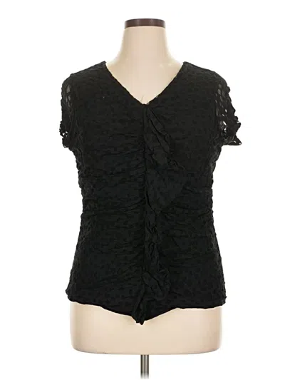 Pre-owned Alfani Short Sleeve Top Black Sweetheart Neckline Tops