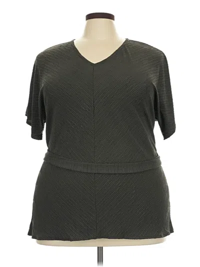 Pre-owned Alfani Short Sleeve Top Gray V-neck Tops