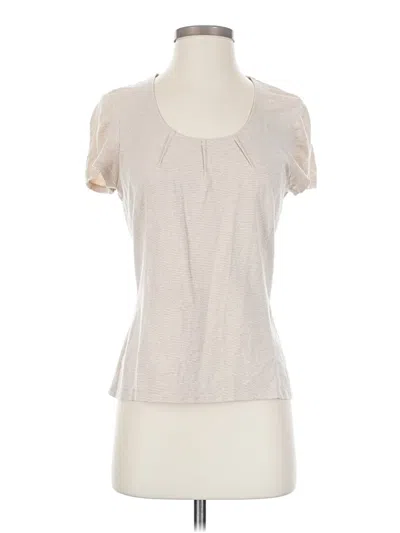 Pre-owned Alfani Short Sleeve Top Ivory Scoop Neck Tops In White