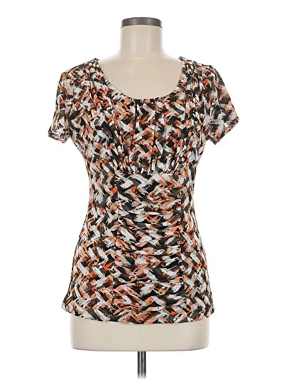 Pre-owned Alfani Short Sleeve Top Orange Scoop Neck Tops