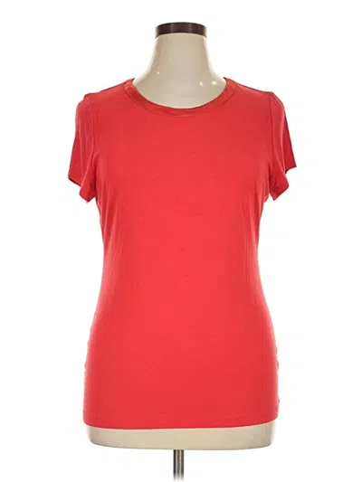 Pre-owned Alfani Short Sleeve Top Red Scoop Neck Tops
