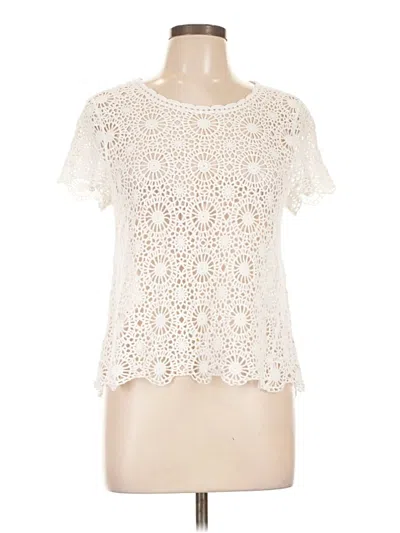 Pre-owned Alfani Short Sleeve T-shirt In Ivory