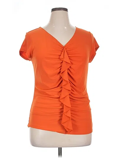 Pre-owned Alfani Short Sleeve T-shirt In Orange