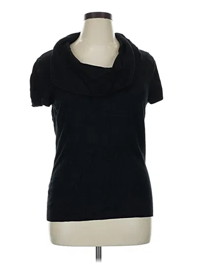 Pre-owned Alfani Short Sleeve Turtleneck In Black