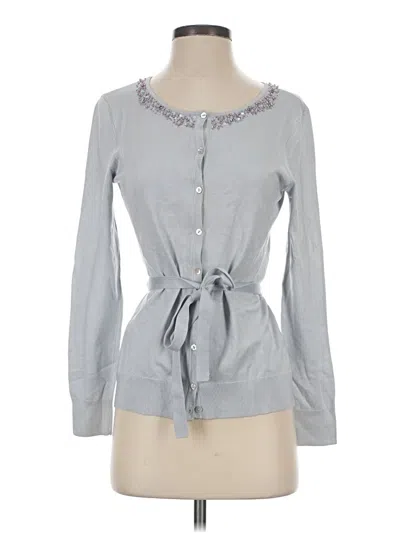 Pre-owned Alfani Silk Cardigan Sweater In Gray