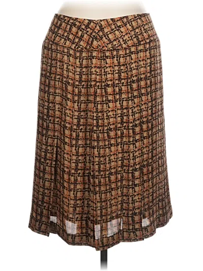 Pre-owned Alfani Silk Skirt In Brown