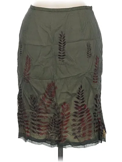 Pre-owned Alfani Silk Skirt In Green