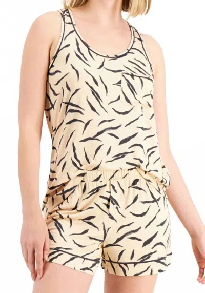 Alfani Sleepwear Tank & Shorts Pajama Set In Zebra In Neutral