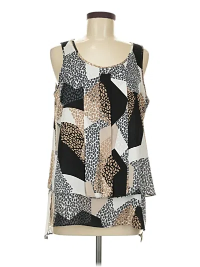 Pre-owned Alfani Sleeveless Blouse In Black