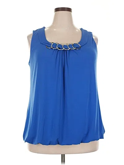 Pre-owned Alfani Sleeveless Blouse In Blue