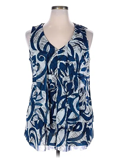 Pre-owned Alfani Sleeveless Blouse In Blue