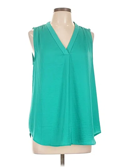 Pre-owned Alfani Sleeveless Blouse In Blue