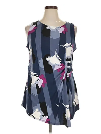 Pre-owned Alfani Sleeveless Blouse In Blue