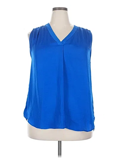 Pre-owned Alfani Sleeveless Blouse In Blue