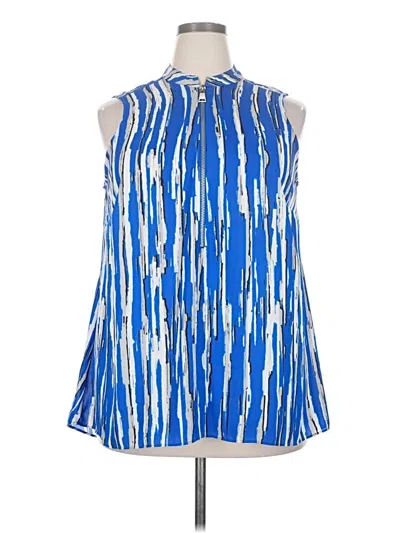 Pre-owned Alfani Sleeveless Blouse In Blue
