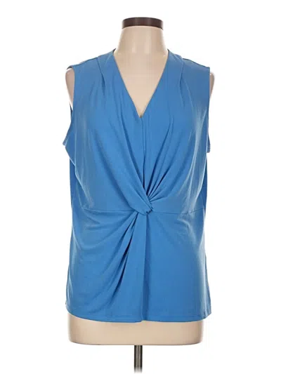 Pre-owned Alfani Sleeveless Blouse In Blue