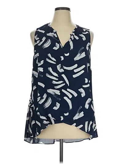 Pre-owned Alfani Sleeveless Blouse In Blue