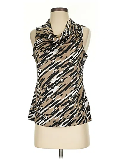 Pre-owned Alfani Sleeveless Blouse In Brown