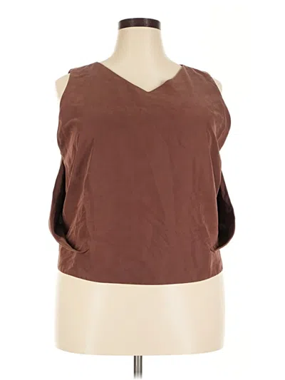 Pre-owned Alfani Sleeveless Blouse In Brown