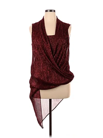 Pre-owned Alfani Sleeveless Blouse In Burgundy