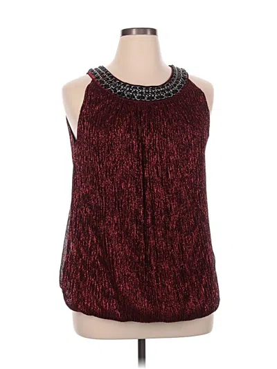 Pre-owned Alfani Sleeveless Blouse In Burgundy