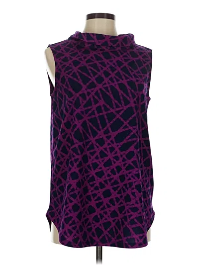 Pre-owned Alfani Sleeveless Blouse In Purple