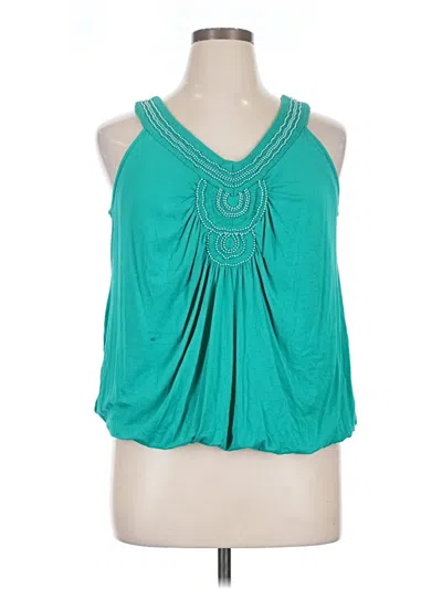 Pre-owned Alfani Sleeveless Blouse In Teal