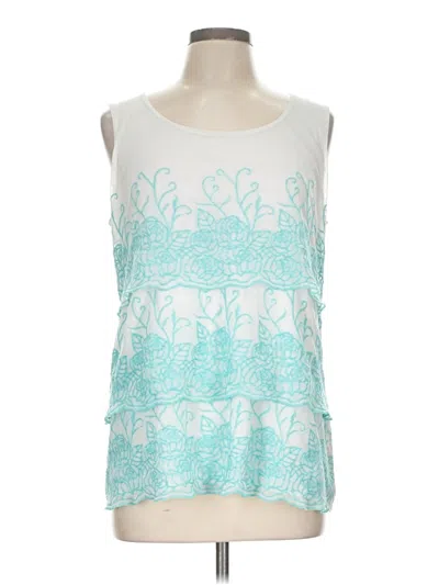 Pre-owned Alfani Sleeveless Blouse In Teal
