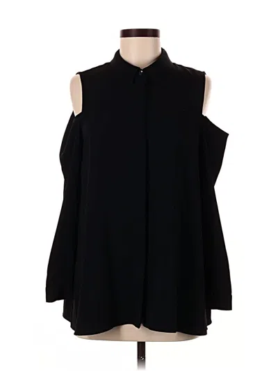 Pre-owned Alfani Sleeveless Button Down Shirt In Black