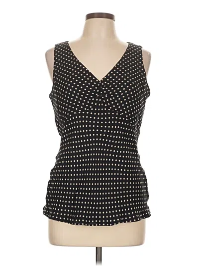 Pre-owned Alfani Sleeveless Silk Top Black Sweetheart Neckline Tops