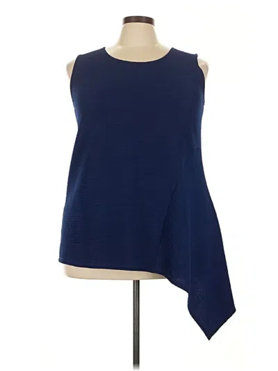 Pre-owned Alfani Sleeveless Top Blue One Shoulder Neckline Tops