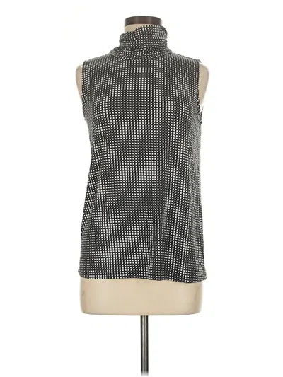 Pre-owned Alfani Sleeveless Top Gray Houndstooth Pattern High Neck Tops