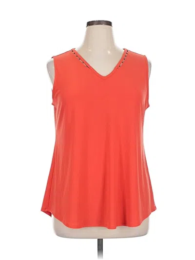 Pre-owned Alfani Sleeveless Top Orange V Neck Tops