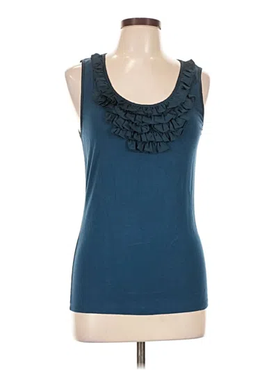 Pre-owned Alfani Sleeveless Top Teal Ruffles Neckline Tops