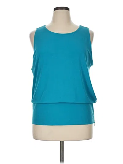 Pre-owned Alfani Sleeveless Top Teal Scoop Neck Tops