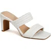 Alfani Stantonn Womens Leather Strappy Block Heels In White