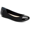 Alfani Tavii Womens Cushioned Footbed Toe Cap Ballet Flats In Black