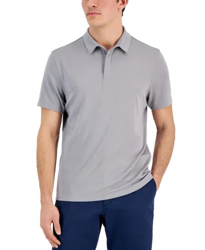 Alfani Alfatech Polo Shirt Mens Storm Gray Stretch Collared Golf Fts57