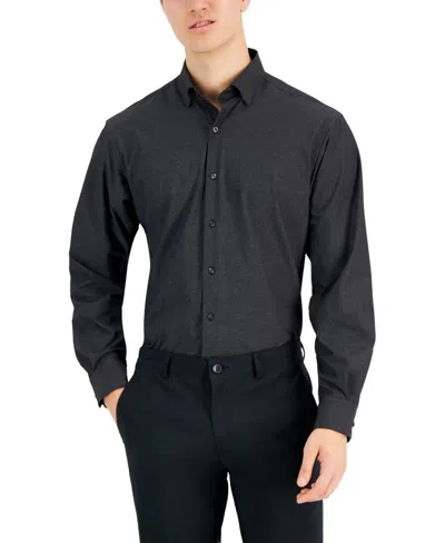 Alfani Travel Ready Dress Shirt Men's Deep Black Regular-fit Fts80