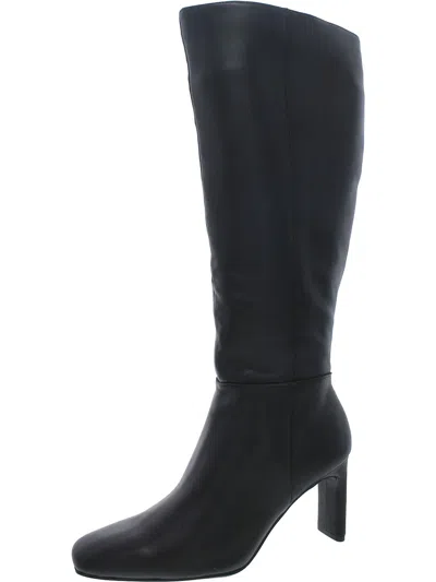 Alfani Deidra Womens Leather Zip Up Knee-high Boots In Black