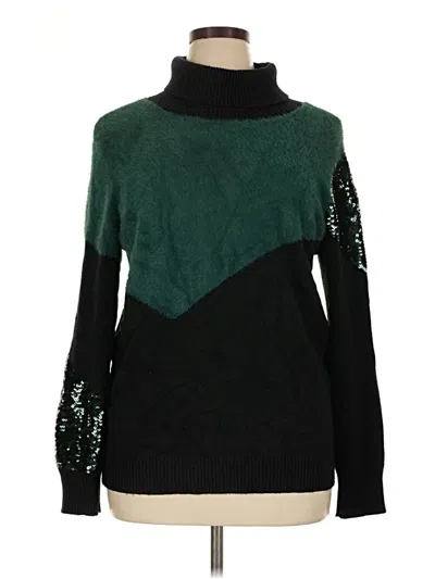 Pre-owned Alfani Turtleneck Sweater In Green