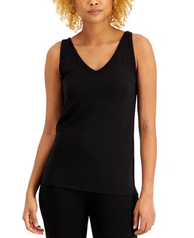 Alfani Ultra Soft Modal Tank Top In Black
