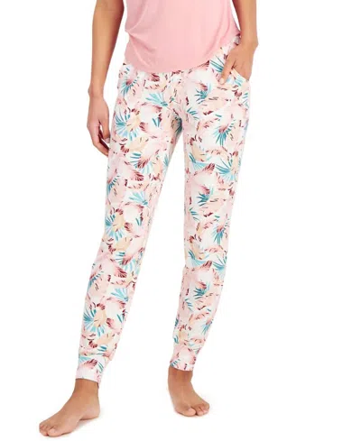 Alfani Ultra-soft Knit Jogger Pajama Pants In Multi Tropical In Neutral