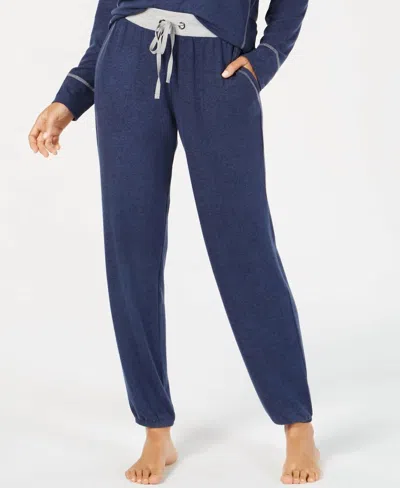 Alfani Women's Brushed Hacci Knit Pajama Pants In Industrial Blue