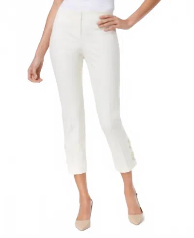 Alfani Women's Cropped Lace Up Pants In Cloud In White