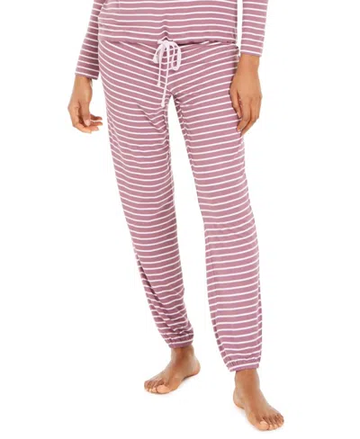 Alfani Women's Okeo Tex Printed Pajama Pants In Light Stripe In Pink