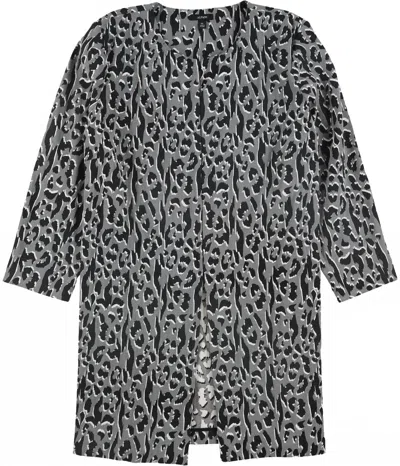 Alfani Women's Printed Jacquard A Line Jacket In Deep Black Edge Animal