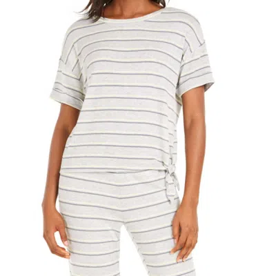 Alfani Women's Side Tie Pajama T-shirt In Duel Stripe In Gray